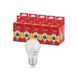 Лампа светодиодная ЭРА RED LINE ECO LED P45-8W-827-E27 8Вт шар теплый белый свет E27 | Лампы cветодиодные Шар (G/P)