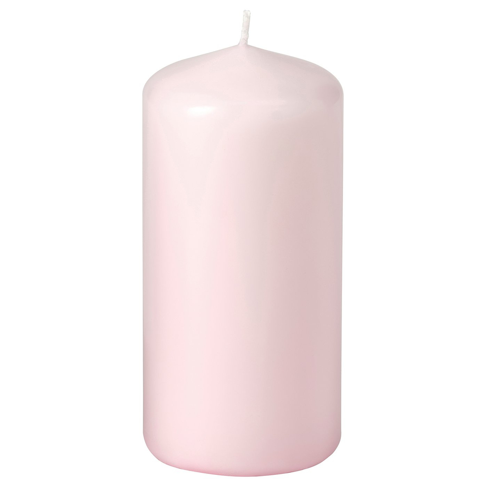 IKEA DAGLIGEN  (ИКЕА ДАГЛИГЕН)  -  Свеча столб без запаха - светло-розовый 14 см 40 ч