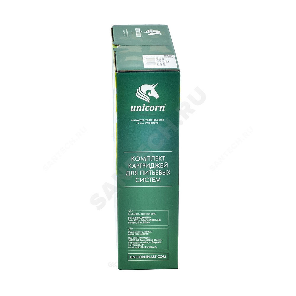 Комплект картриджей PS1005+FCA+FCBL(Стандартная очистка) 3-ст 5 мкм Slim Line 10" Unicorn K-CA