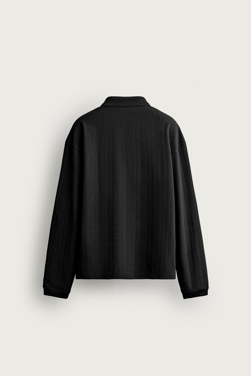 ZARA ЖАККАРДОВОЕ ПОЛО С ВЫШИТОЙ НАДПИСЬЮ, ТЕМНЫЙ АНТРАЦИТ