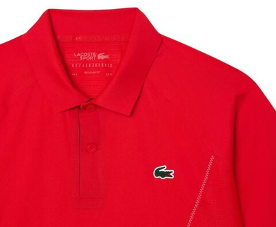 Мужское теннисное поло Lacoste Tennis x Novak Djokovic Ultra-Dry Polo - red currant