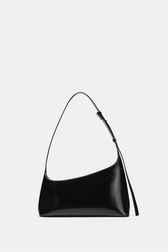 ZARA АСИММЕТРИЧНАЯ СУМКА, ЧЕРНЫЙ