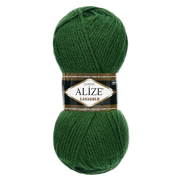 Пряжа Alize (Ализе) Lana Gold / уп.5 мот. по 100 г, 240 м, 118 темно-зеленый