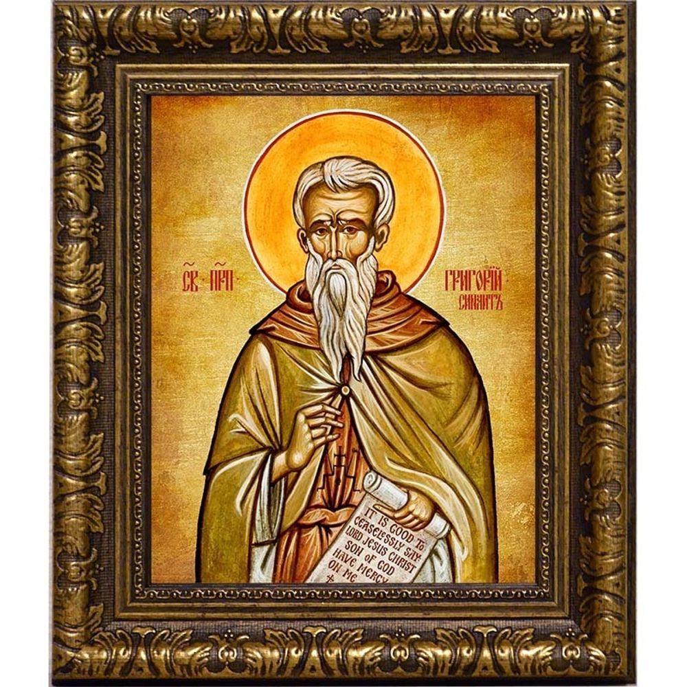 Григорий Синаит преподобный. Икона на холсте.
