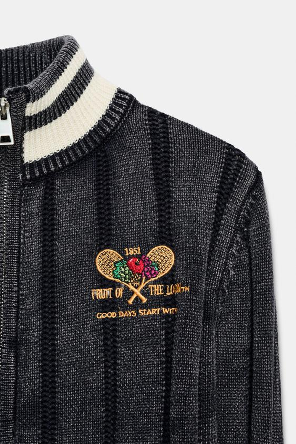 ZARA - FRUIT OF THE LOOM™ ВЯЗАНЫЙ КАРДИГАН, СИНИЙ/ИНДИГО