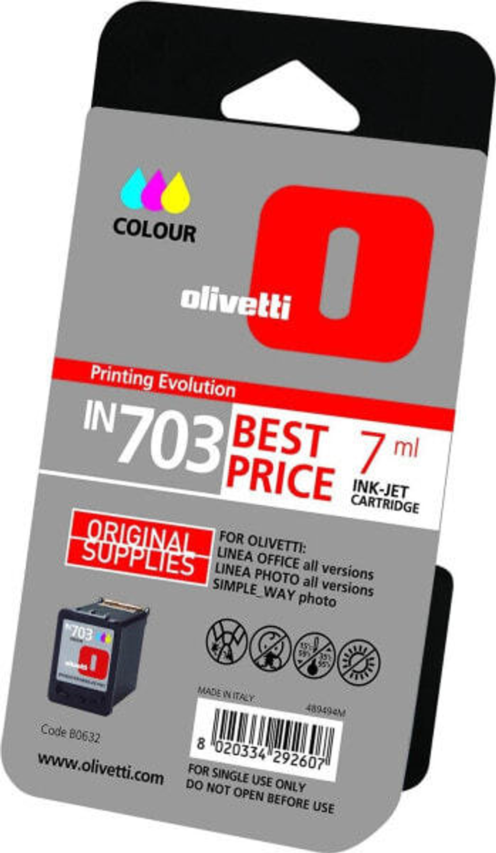 Картриджи Olivetti Colour ink-jet cartridge IN703 - Original - Pigment-based ink - cyan,magenta,yellow - Inkjet printing