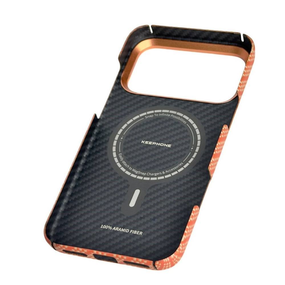 Накладка для i-Phone 17 Pro Max Keephone Kevlar Robin MagSnap коричневый