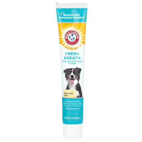 Arm & Hammer, ферментативная зубная паста для свежести дыхания, для собак, ваниль и имбирь, 67,5 г (2,5 унции)