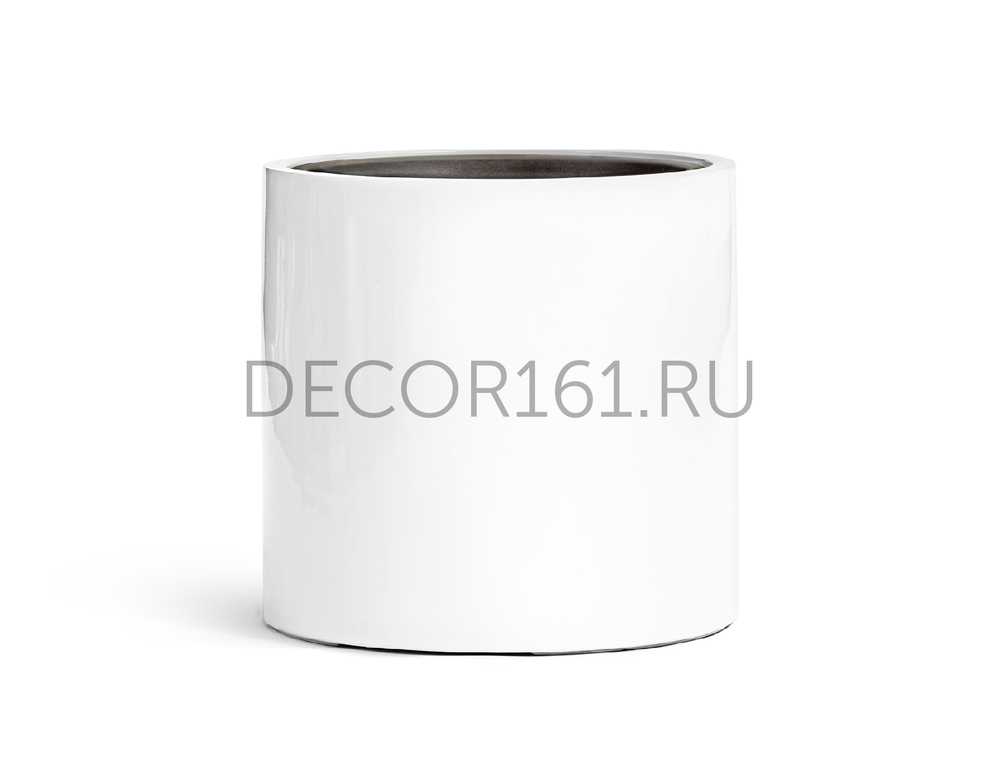 Кашпо TREEZ Effectory Gloss Цилиндр Белый глянцевый лак в-31 см, д-31 см 41.3320-05-038-WH-31