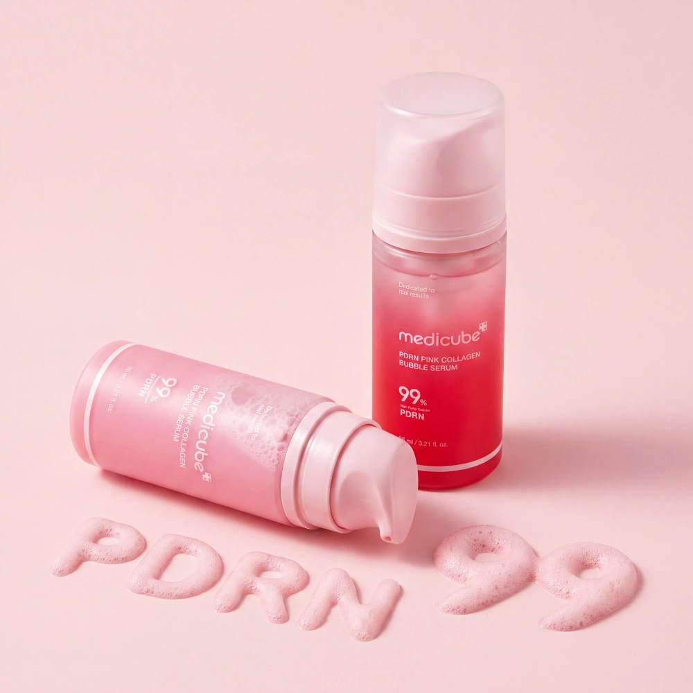 Двухфазная сыворотка с ПДРН Medicube PDRN Pink Collagen Bubble Serum