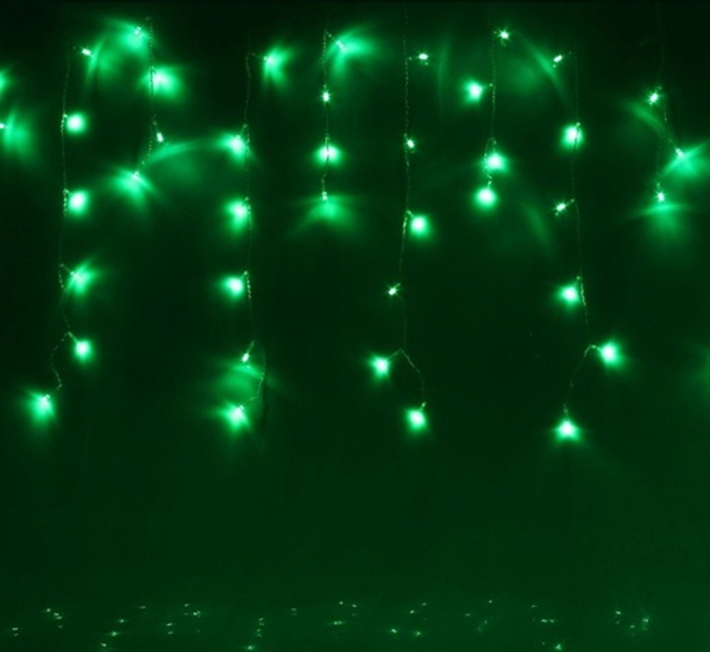 Гирлянда Бахрома улич. Ш:2 м В:0,6 м нить силикон LED-120 8 р. зеленый