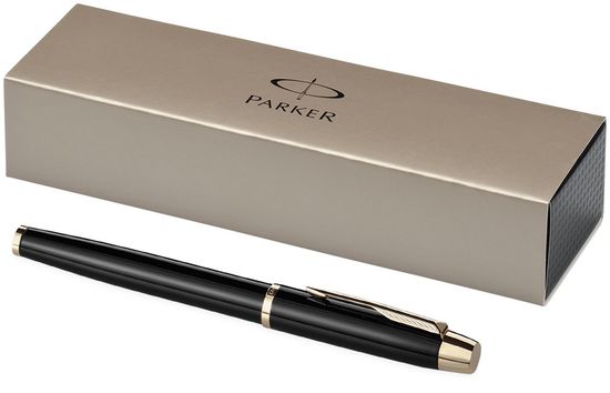 Ручка-роллер Parker IM Metal, T221, цвет: Black GT, стержень: Fblack  S0856360