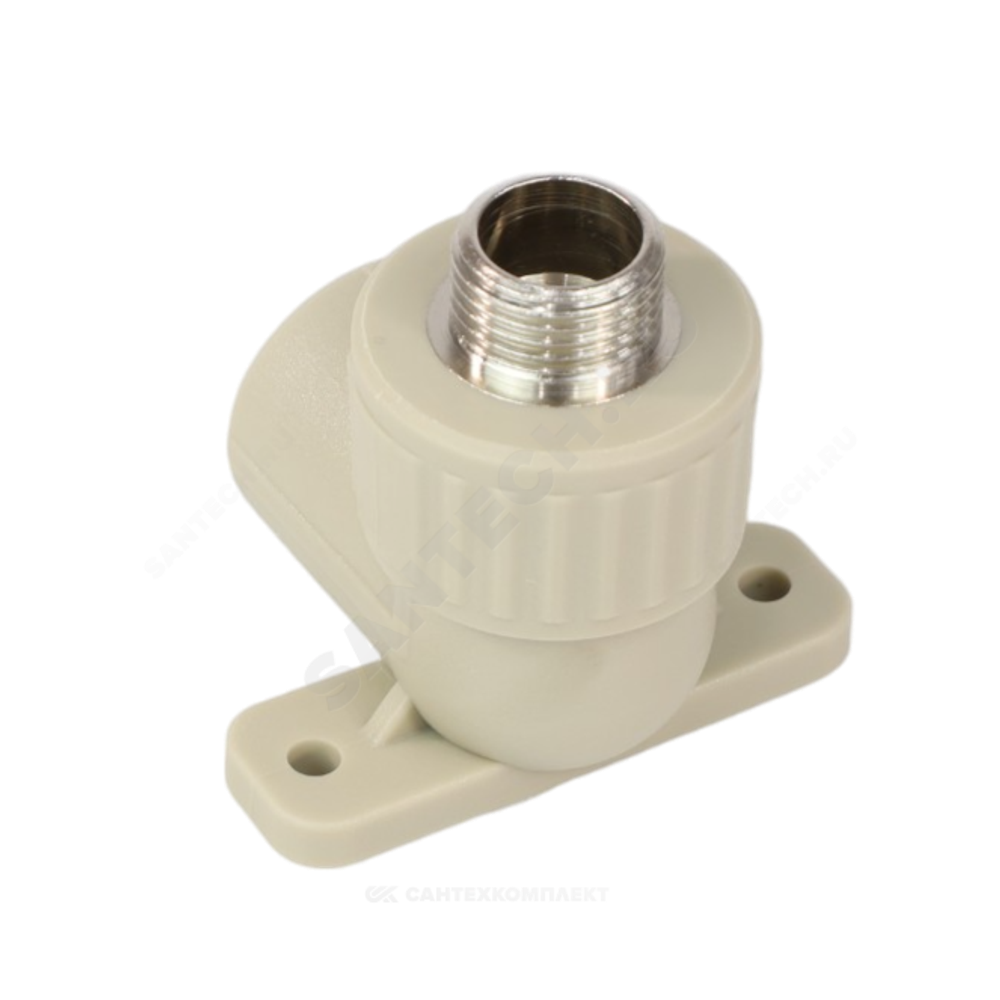 Угольник PP-R комбинированный серый Дн 25х1/2" НР с креплением VALFEX 10121025Г