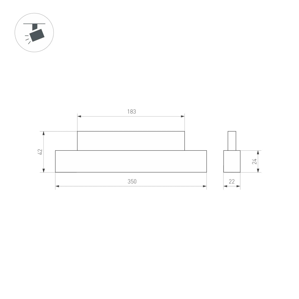 Светильник MAG-ORIENT-FLAT-L350-12W Day4000 (BK, 100 deg, 48V, DALI) (Arlight, IP20 Металл, 5 лет) 055797