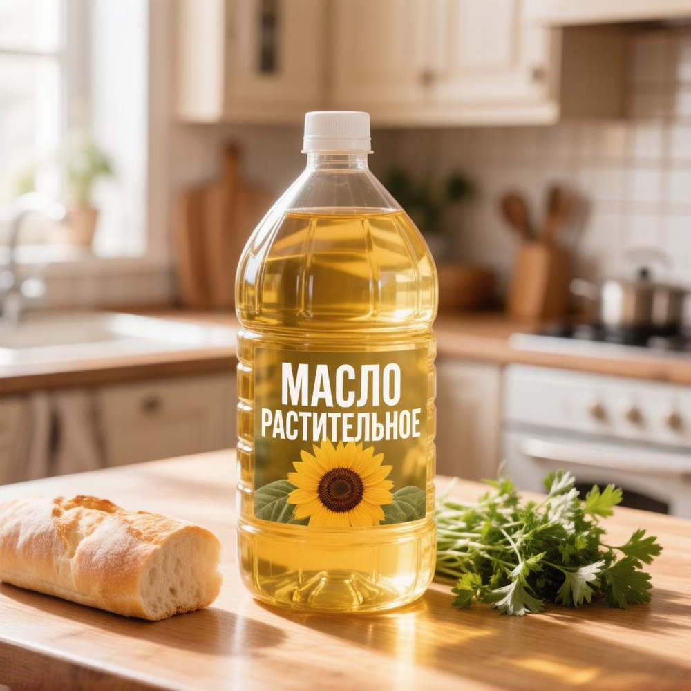 Масло растительное рафинированное дезодорированное 5 л.