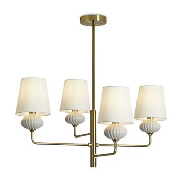 Потолочная люстра на штанге  4*Е14 FR2029PL-04BS латунь Ceramics Freya
