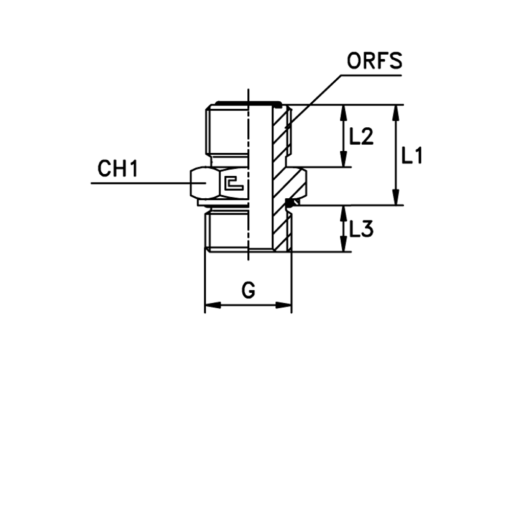 Штуцер FH D16 ORFS 1 - BSP 1/2