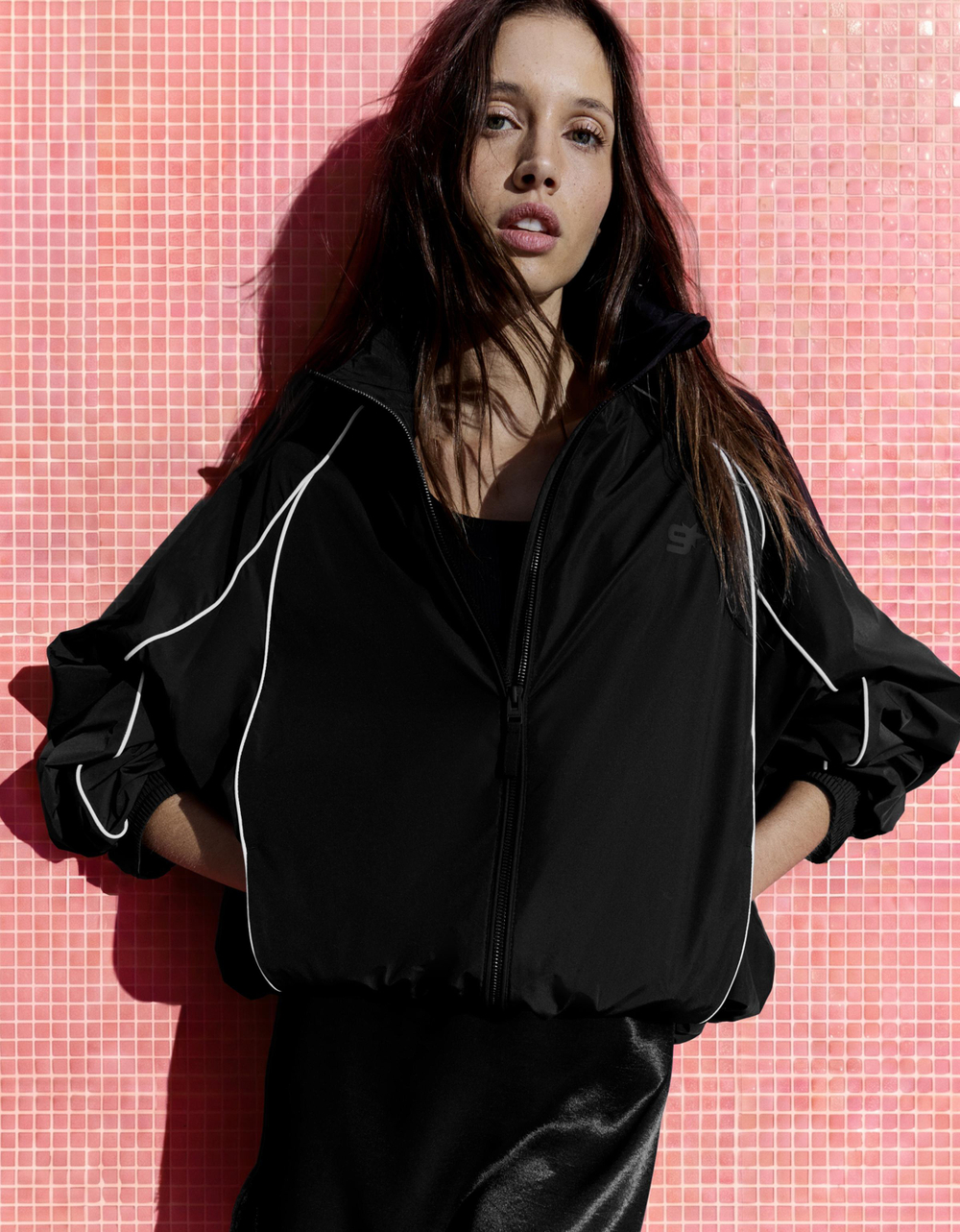 Мужская контрастная техническая куртка - BERSHKA