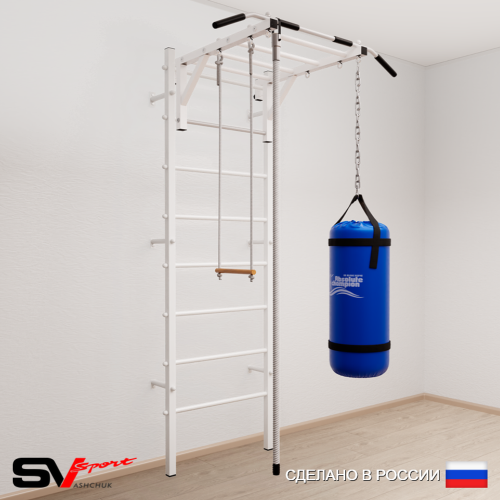 Шведская стенка Sv Sport усиленная 6352 (Турник рукоход/Канат/Трапеция/Цепь/Мешок 22кг)