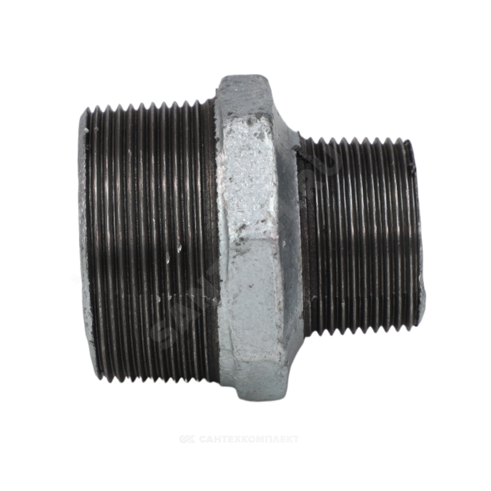Ниппель переходной чугун оц Ду 32х15 (1 1/4"х1/2") НР Fittex PLUS
