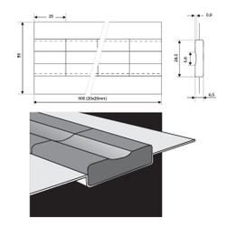 Керамическая подкладка PZ 1500/87 Grey,Tape,Concave