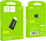 Адаптер-переходник DENMEN DU11 Type-C(m) - microUSB(f) Silver
