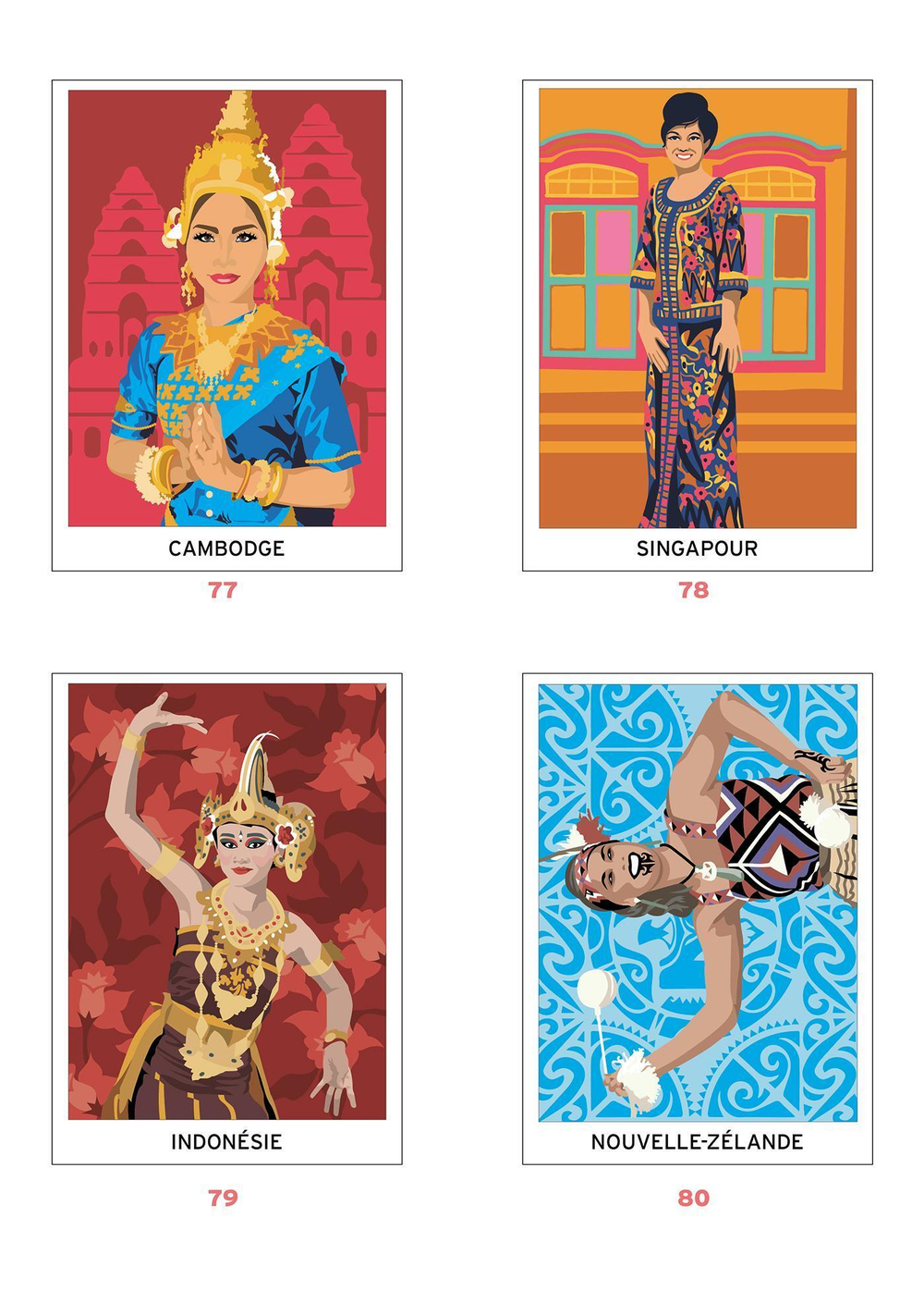 Hachette  раскраска по номерам  Coloriages mystères - Costumes du monde