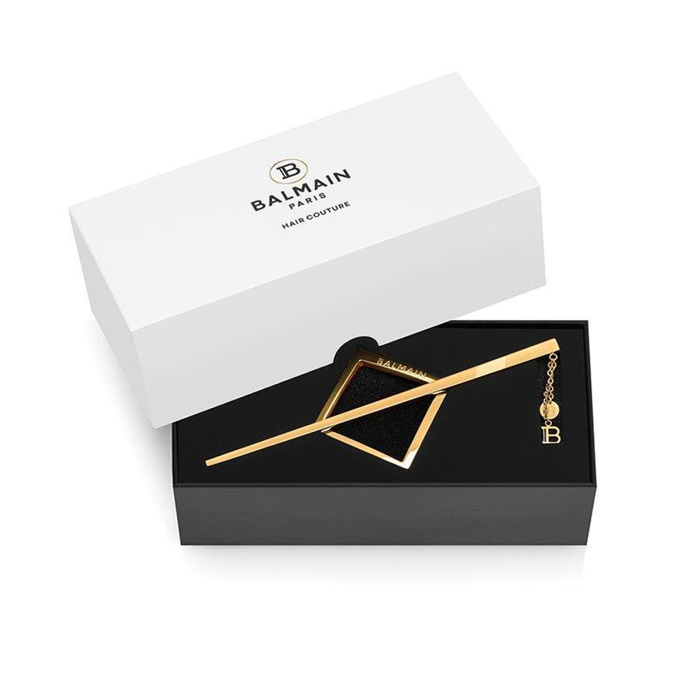 Balmain Заколка-ромб со шпилькой цвет золото Limited Edition Barrette Pour Cheveux Jewelery Gold SS21