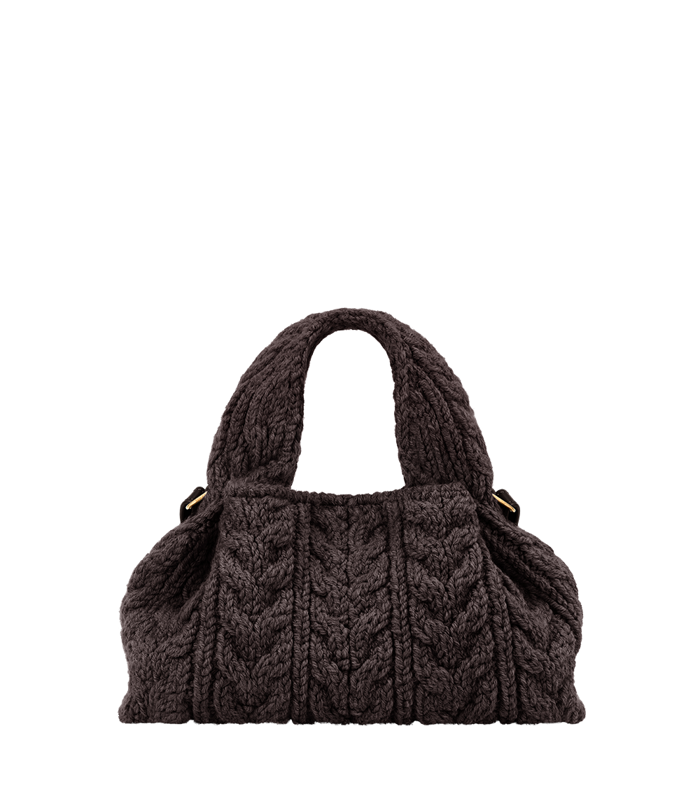 POLENE СУМКА NUMERO NEUF MINI MERINO, КОРИЧНЕВЫЙ
