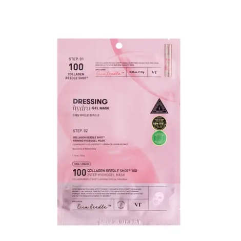 Гидрогелевая маска VT Collagen Reedle Shot 100 Hydrogel Mask розовая