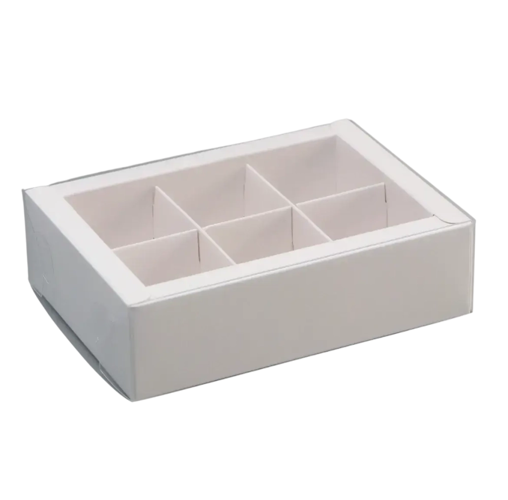 Коробка для 6 конфет, 13.7×9.85×3.85 см. Кондитерская упаковка