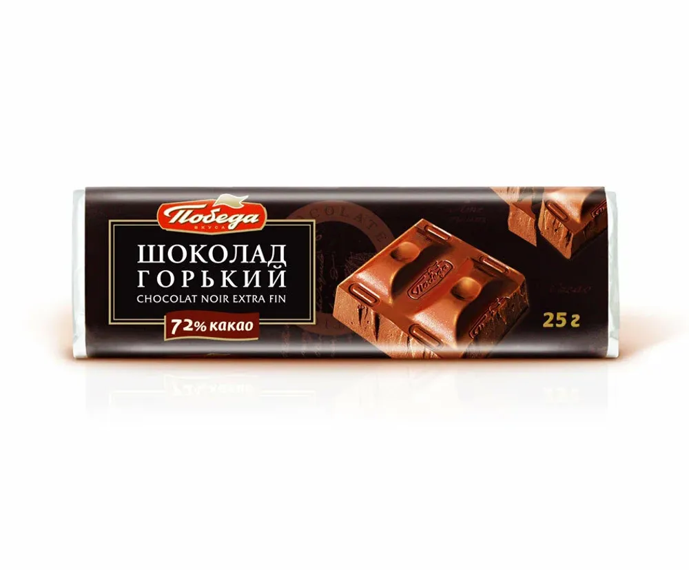 Шоколад Победа горький 72% 25г