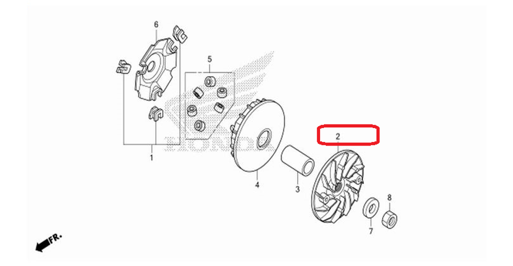 22102-K35-V00. FACE, DRIVE. Honda PCX