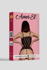 Кружевной корсаж с атласными ленточками (Размер: L-XL) (Цвет: красный)