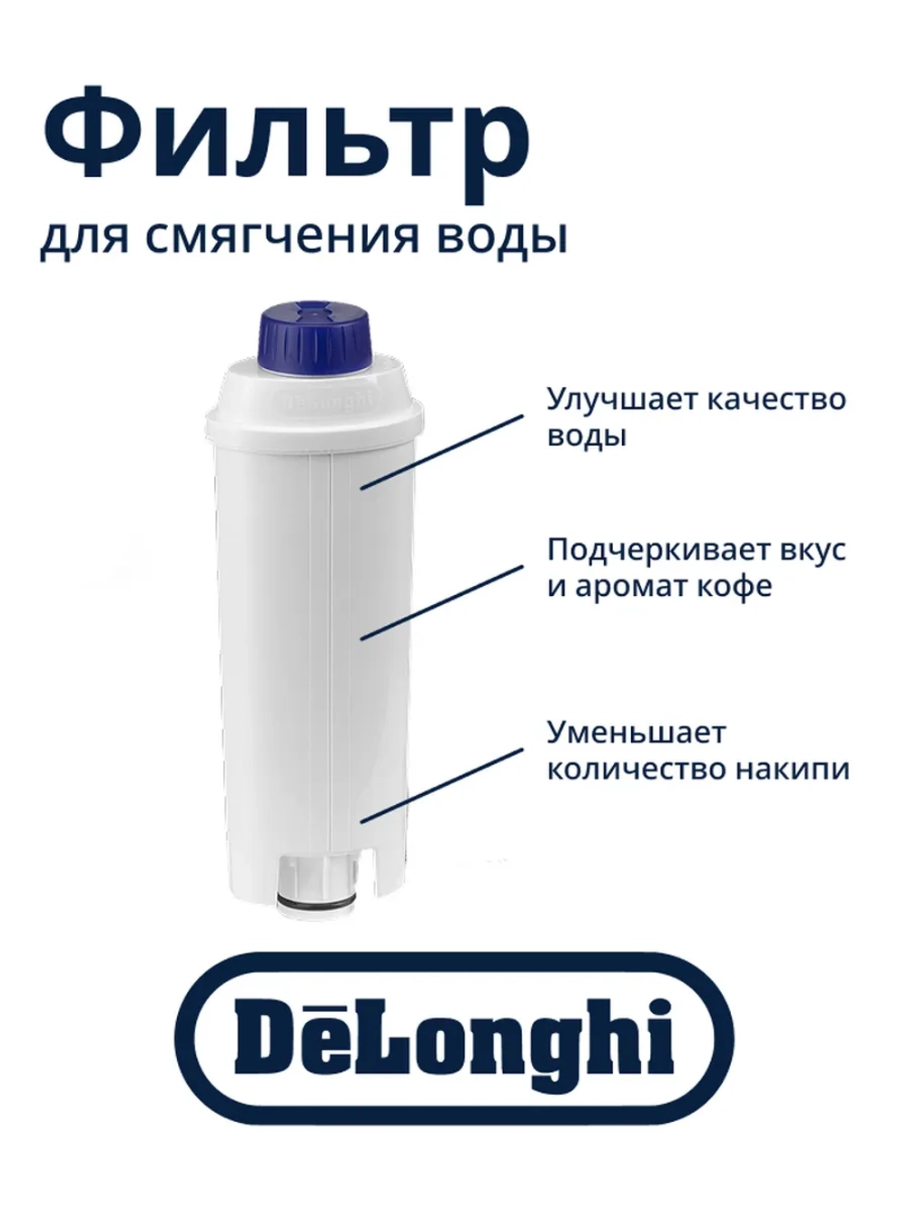 Фильтр-картридж волнового типа для смягчения воды автоматических кофемашин и капсульных кофеварок DeLonghi, Gorenje, Smeg, Ariete, Kenwood, Asko -5513292811 (DLSC002, DLS C002, SER3017, SER 3017, ионообменный с активированным углем)