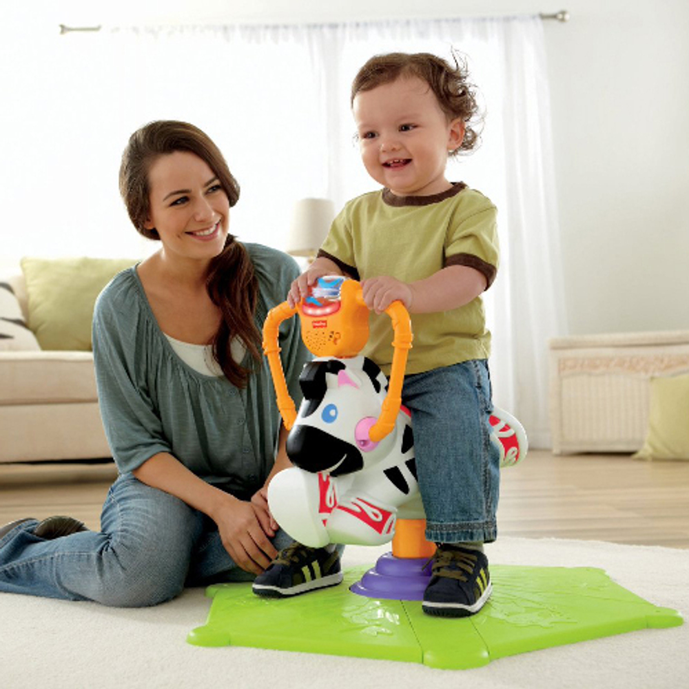 Игрушки Fisher Price Развлекательный комплекс "Веселая зебра. Качайся и крутись." 1-3 года — 9-0037