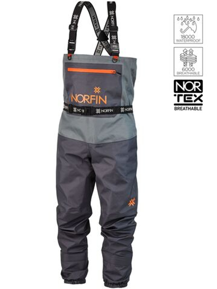 Полукомбинезон заброд. Norfin PILOT STOCKINGFOOT GRAY р.MS
