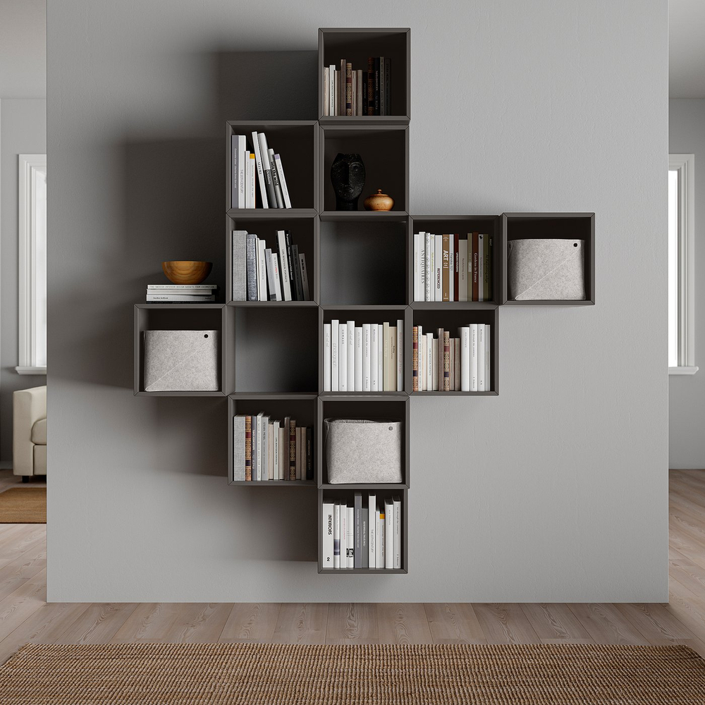 IKEA EKET  (ИКЕА ЕКЕТ)  -  Комбинация настенных шкафов - тёмно-серый 175x35x210 см