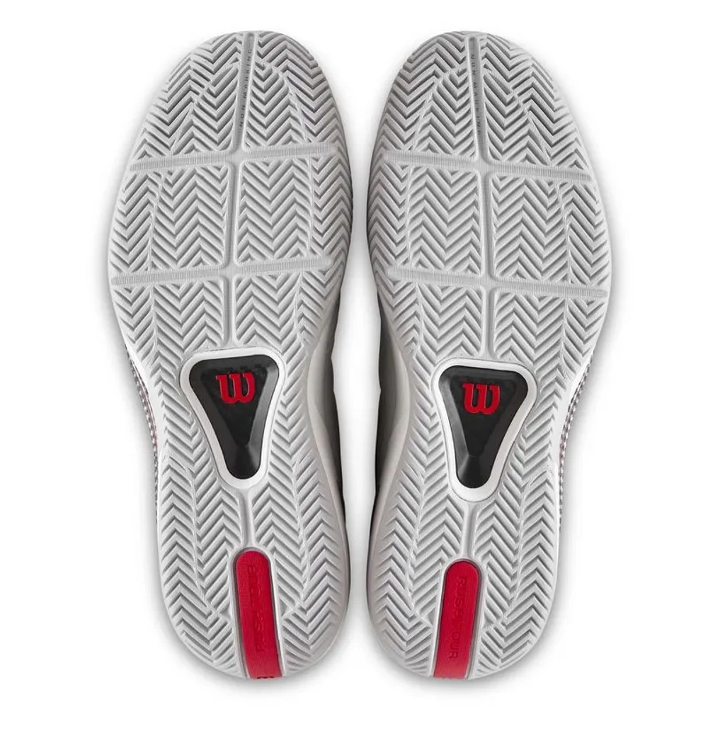 Мужские кроссовки теннисные Wilson Rush Tour 5 - bright white/wilson red