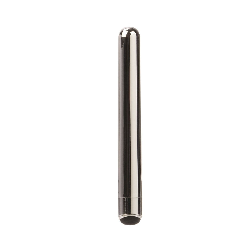 Серебристый тонкий вибромассажёр 5-FUNCTION PRECIOUS METAL SLIMS SILVER - 14 см. (Цвет: серебро)