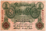 Банкнота 50 марок 1910 год Германская Империя
