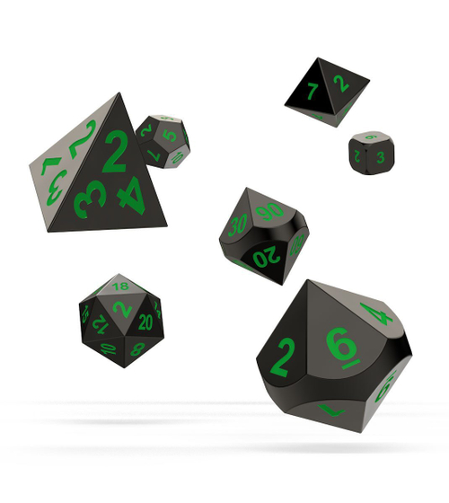 Набор из 7 металлических кубиков для ролевых игр Oakie Doakie Dice RPG Set Metal Dice -Matrix