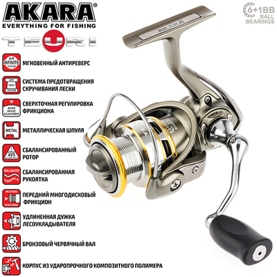 Катушка рыболовная Akara Teuri 6+1 bb