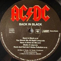 Виниловая пластинка AC/DC - Back In Black LP