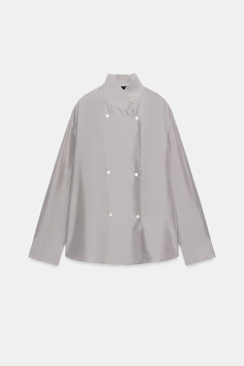 РУБАШКА С ЗАПАХОМ ИЗ 100% ШЕЛКА — ZW COLLECTION — ZARA