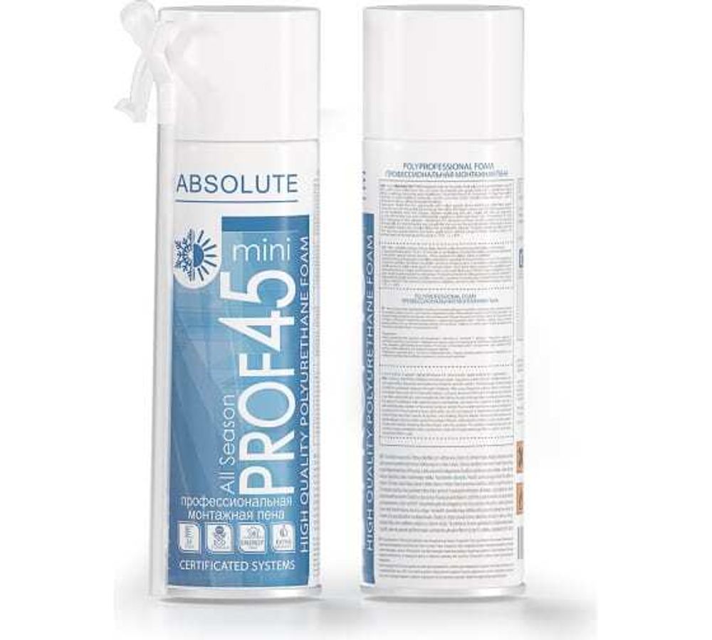 Пена монтажная бытовая Absolute PROF 45 мини 250 мл