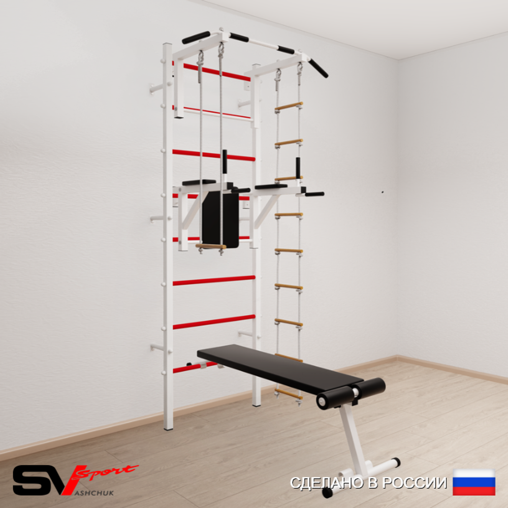 Шведская стенка Sv Sport 589 (Турник стандарт/Брусья/Скамья/Лестница/Трапеция)