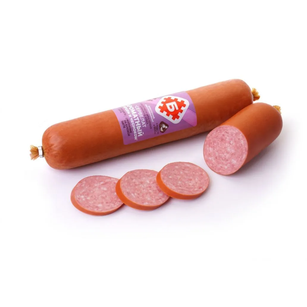 Сервелат Бретский Мясокомбинат Ароматный с перцем и чесноком вес (8023)