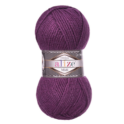 Пряжа Alize (Ализе) Superlana Midi / уп.5 мот. по 100 г, 170м, 111 сливовый A