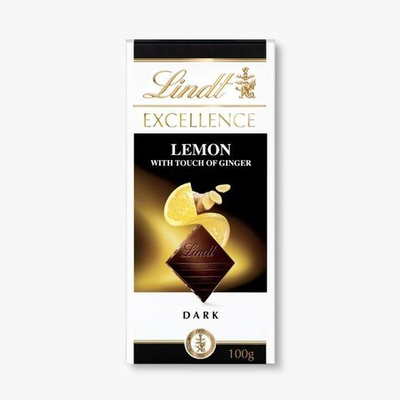 Шоколад темный Lindt Excellence Lemon & Ginger Лимон и Имбирь, 100 г (Из Финляндии)
